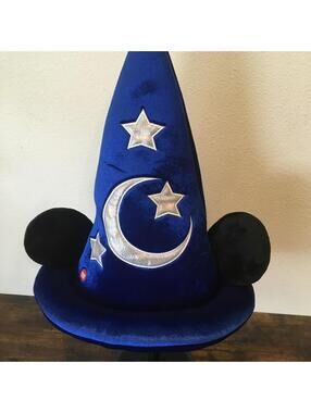 Disney Parks Fantasia Sorcerer Mickey Mouse Ears Light‑Up Hat – Adult Size – New